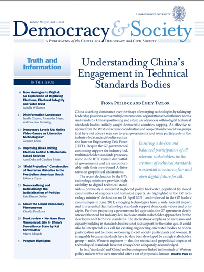 Understanding China’s Engagement in Technical Standards Bodies