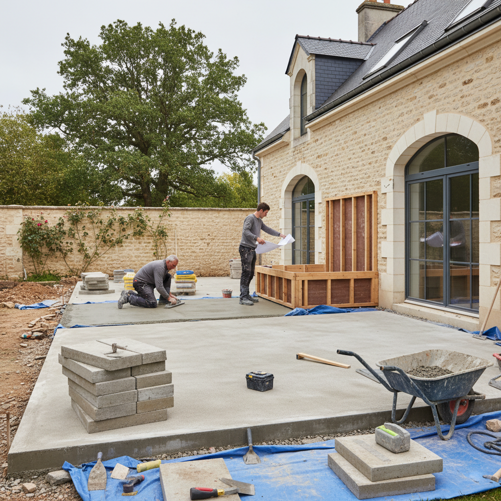 Prix terrasse béton m2 2026 : coût et finitions