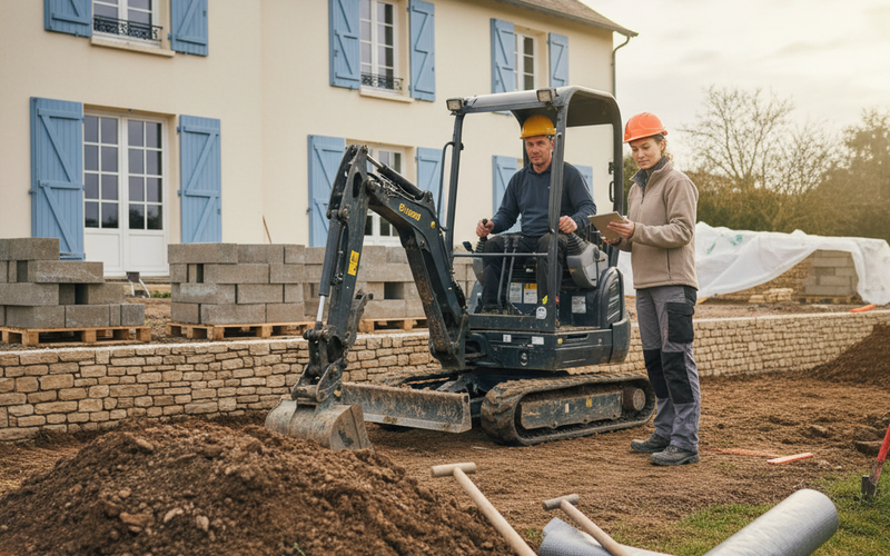 Prix terrassement jardin 2026 : nivellement et excavation