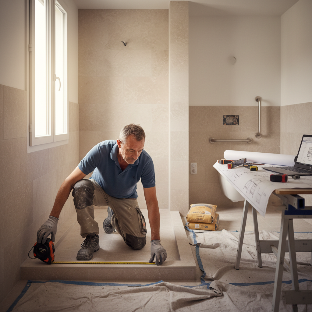 Guide salle de bain PMR : normes, amenagement et aides 2026