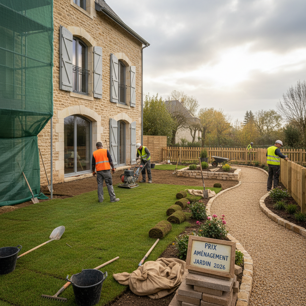 Prix Aménagement Jardin 2026 : Gazon Allée Plantation Clôture
