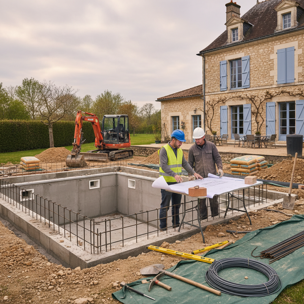 Guide construction piscine enterree : etapes, permis et prix 2026