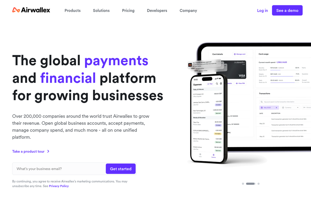 Official screenshot of Airwallex