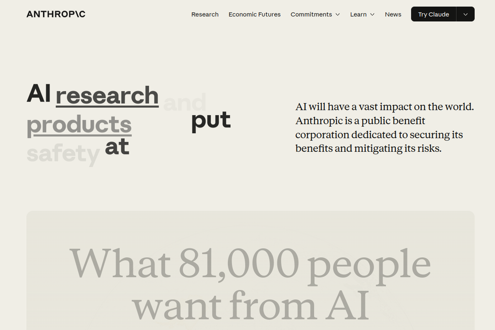 Official screenshot of Anthropic