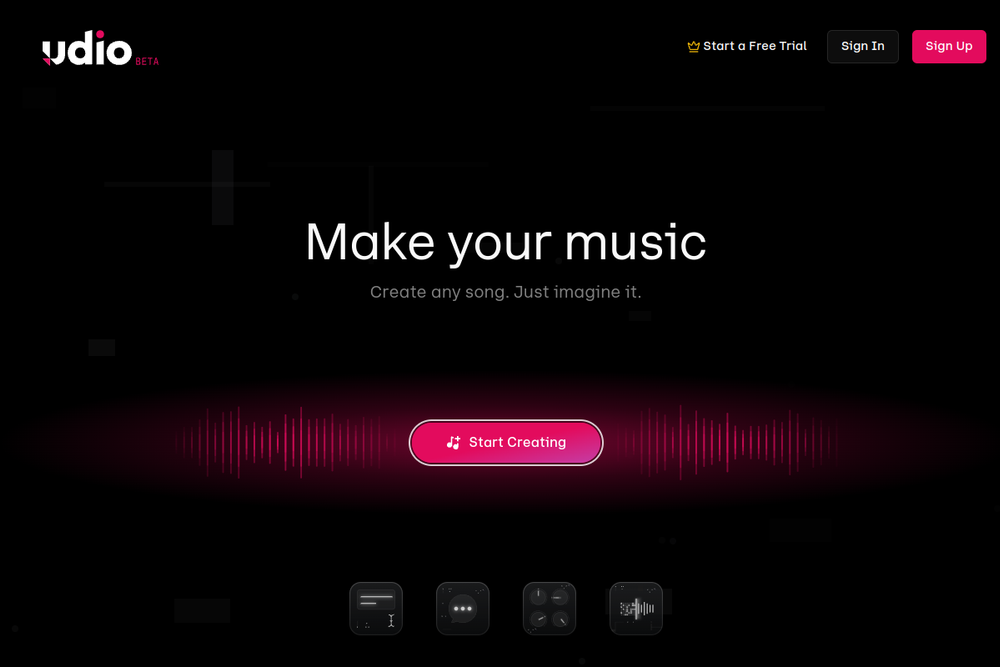 Official screenshot of Udio