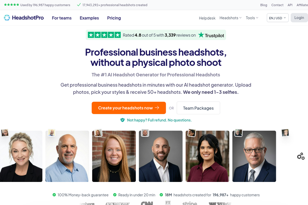 Official screenshot of HeadshotPro