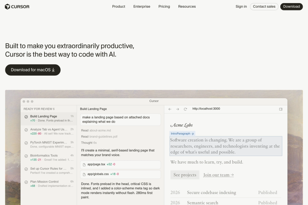 Screenshot of Cursor