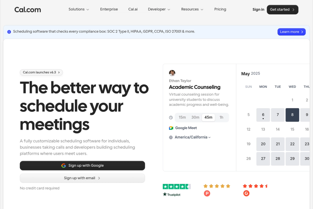 Screenshot of Cal.com