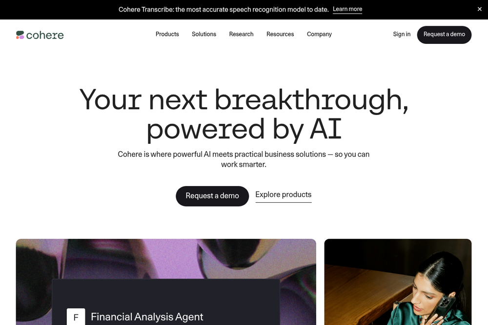 Screenshot of Cohere