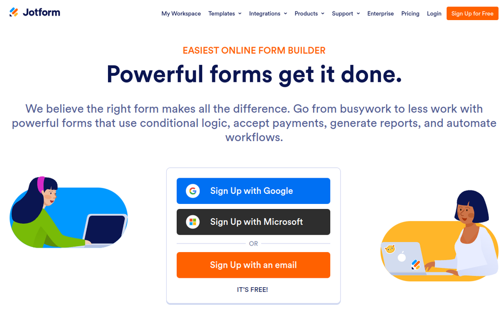 Official screenshot of Jotform
