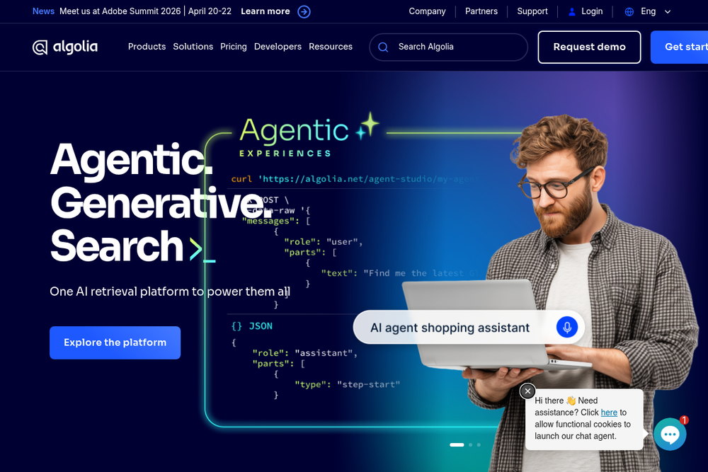 Screenshot of Algolia