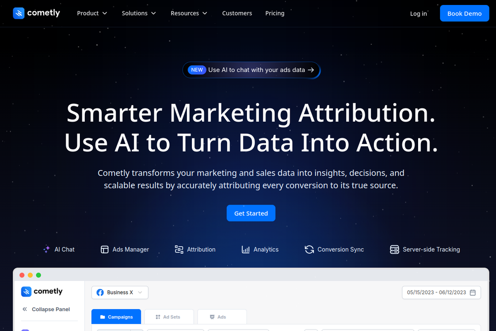 Official screenshot of Cometly