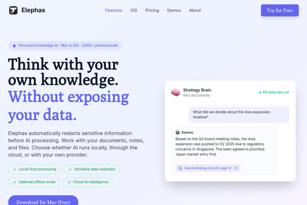 Screenshot of Elephas