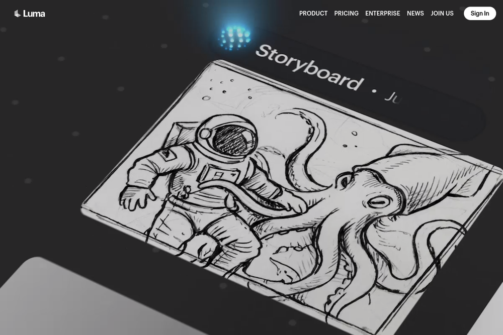 Official screenshot of Luma AI