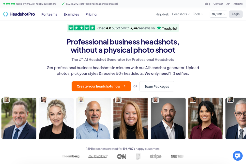 Screenshot of HeadshotPro