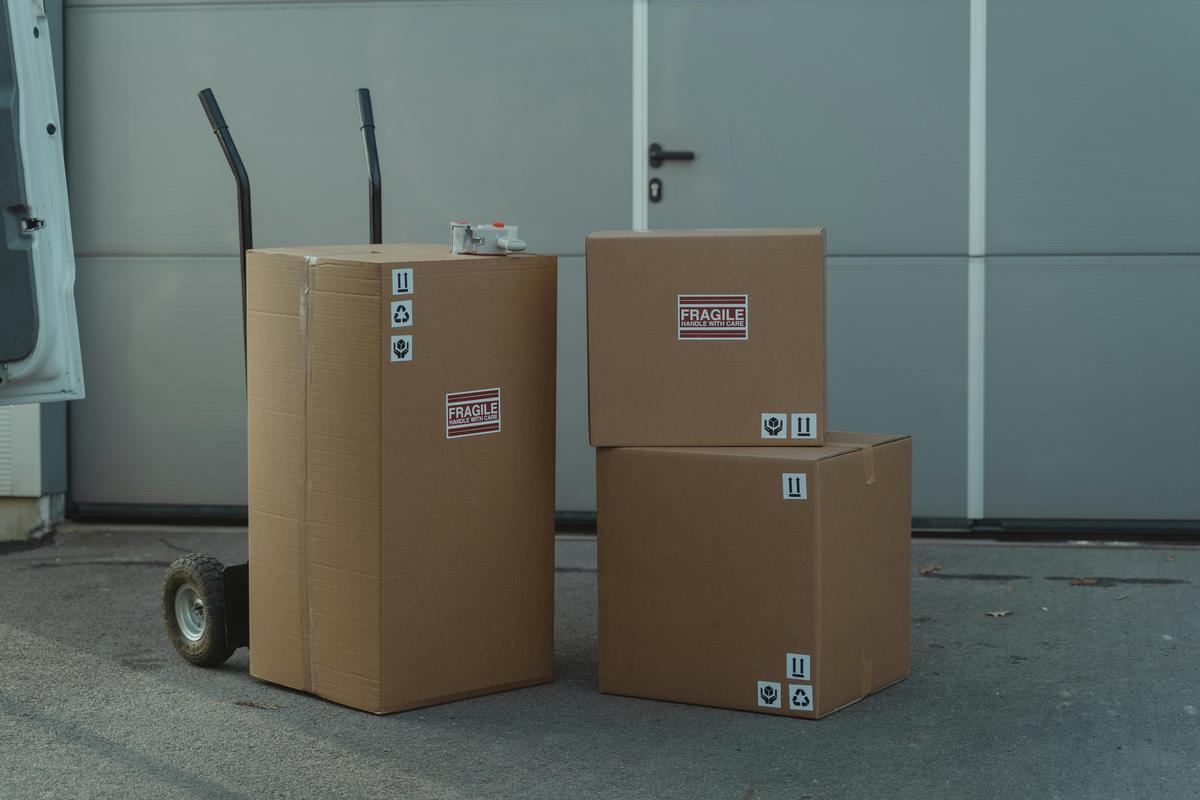 Shipping container at a US port representing the arrival date that fixes tariff structure applicable to a pickleball paddle entry