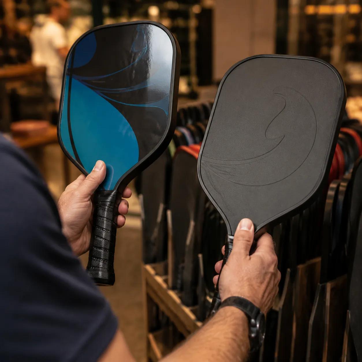 Club manager evaluating pickleball paddle options for a community facility with HOA noise concerns