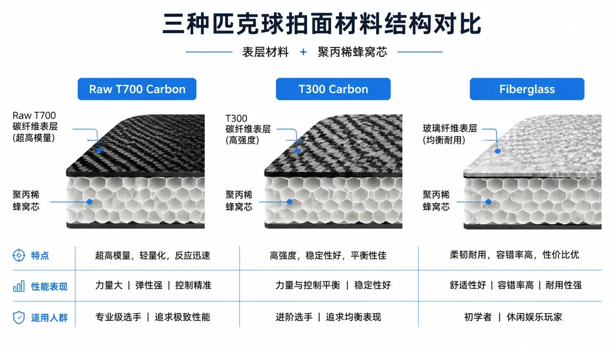 Cross-section of a carbon fibre paddle face laminate bonded to the honeycomb core, showing the face plies and the bondline between them