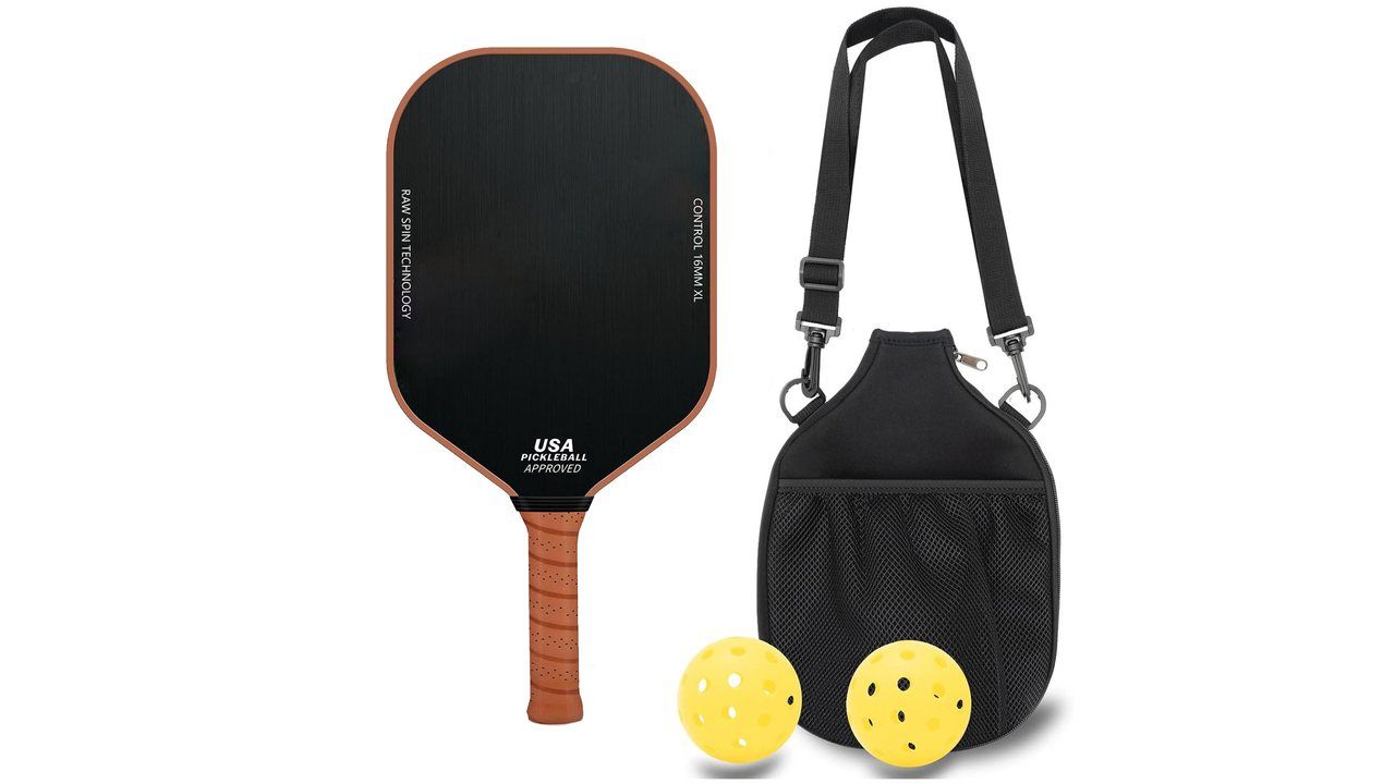 A custom pickleball paddle kit with paddles, balls and a carry bag packed as one retail set, the product type most likely to carry more than one country of origin