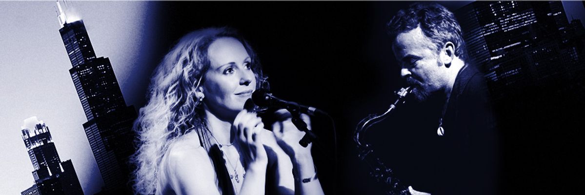 jazz musicians and a skyline