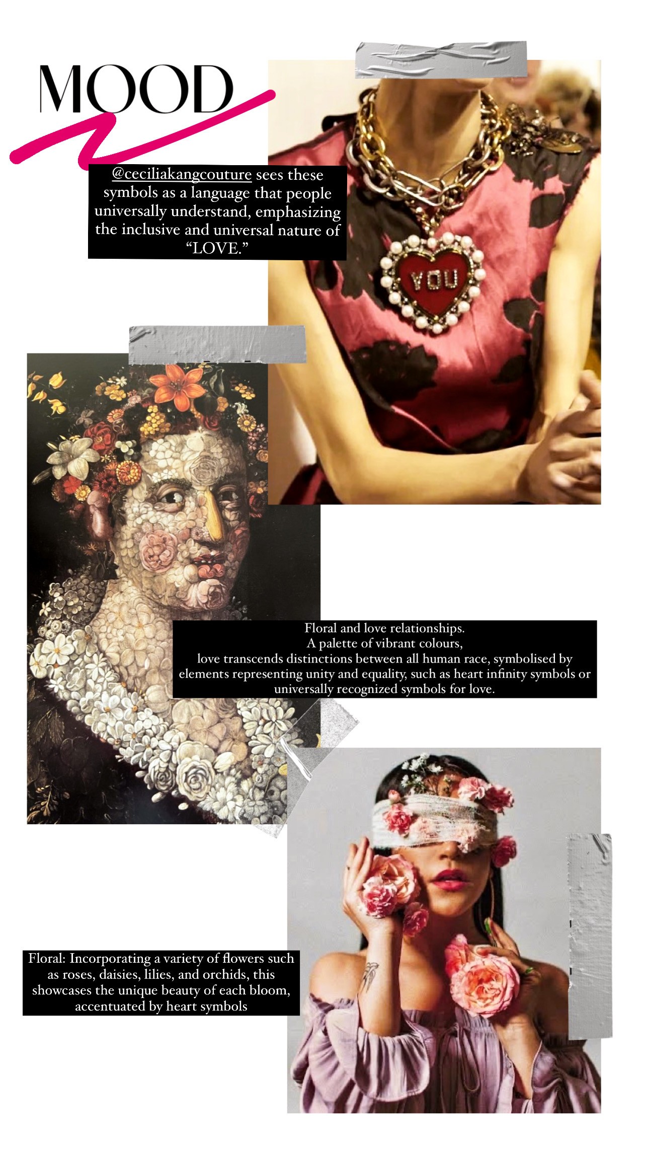 Collage of images of people surrounded by fruit