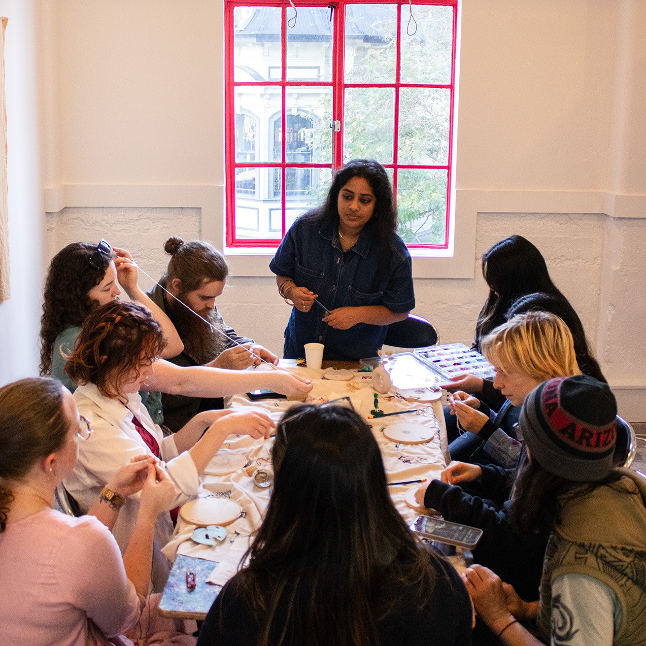 A group of people around a table