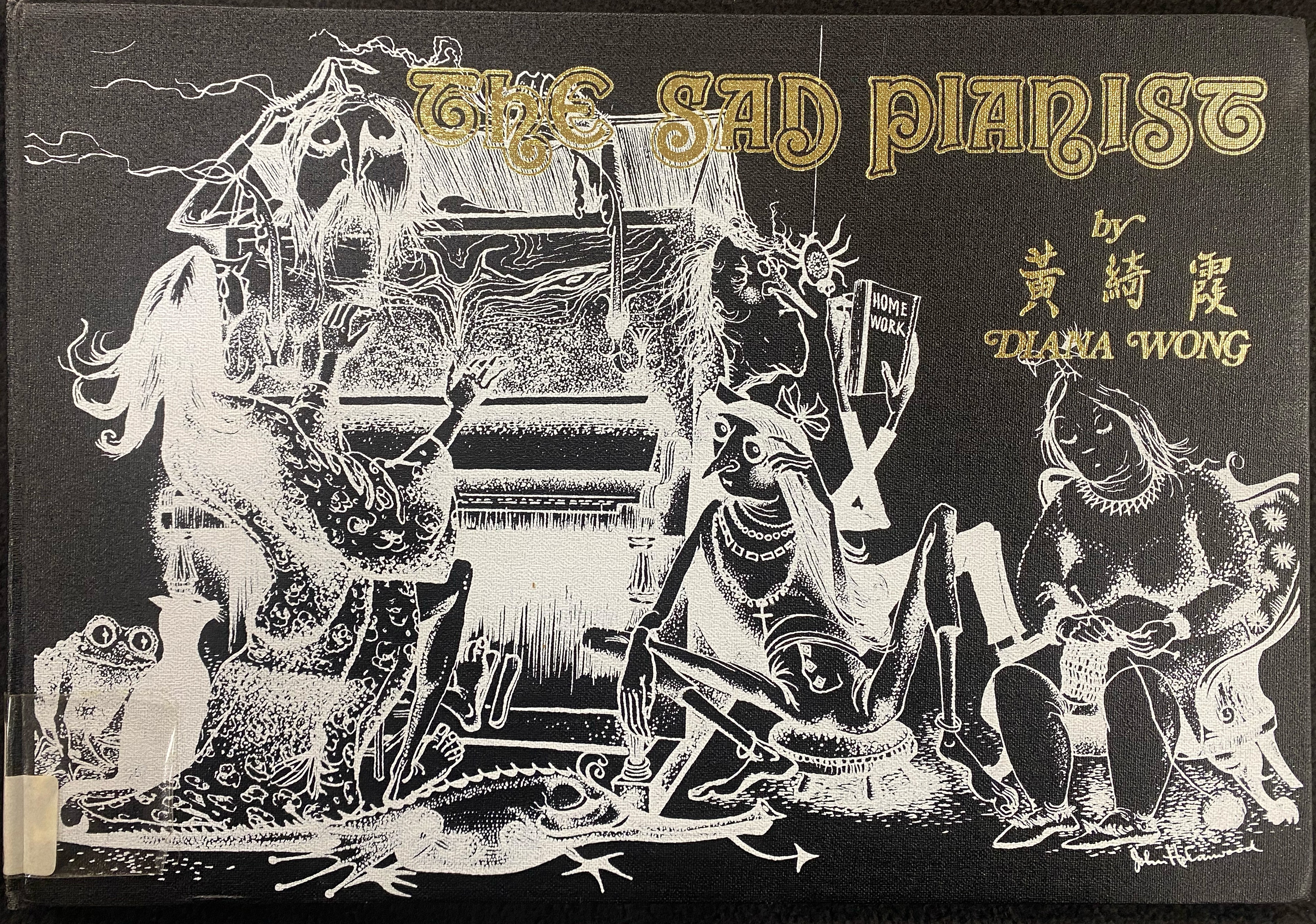 The cover of a book with a black-and-white illustration and embossed gold lettering