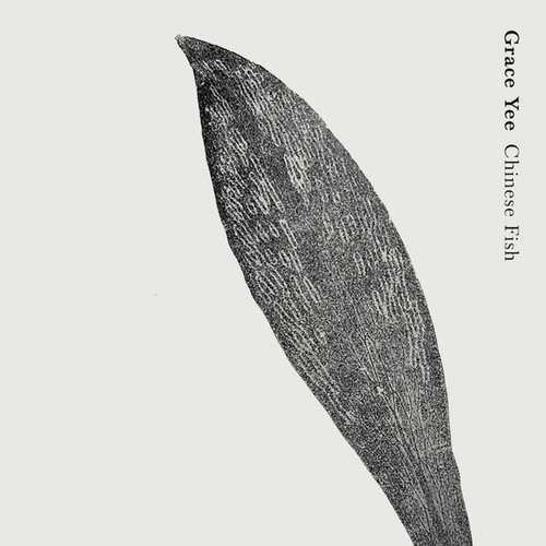 A monoprint of a slender black petal or leaf on a book cover.