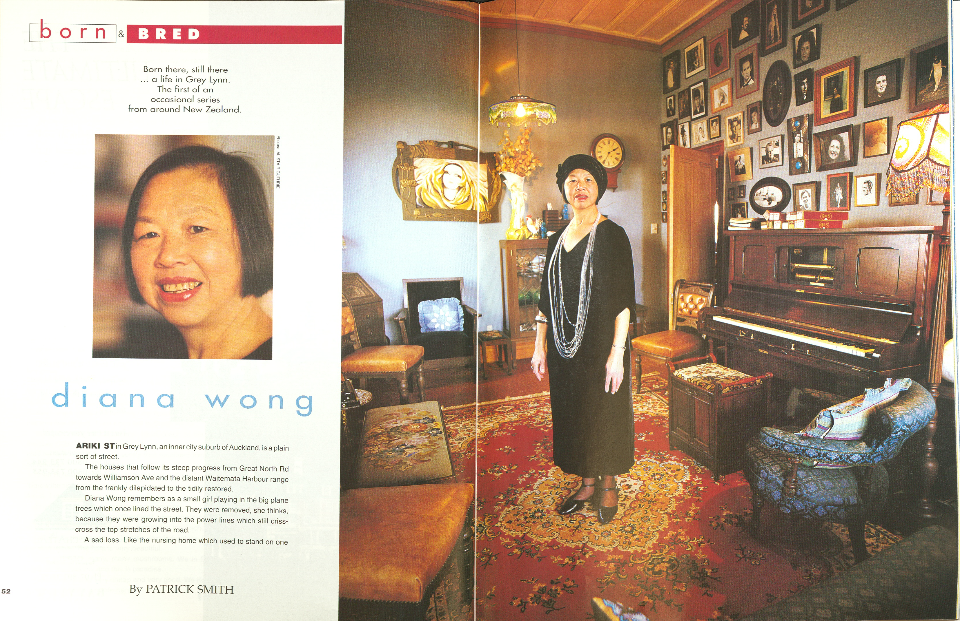 Scanned image of a magazine article profiling Diana Wong