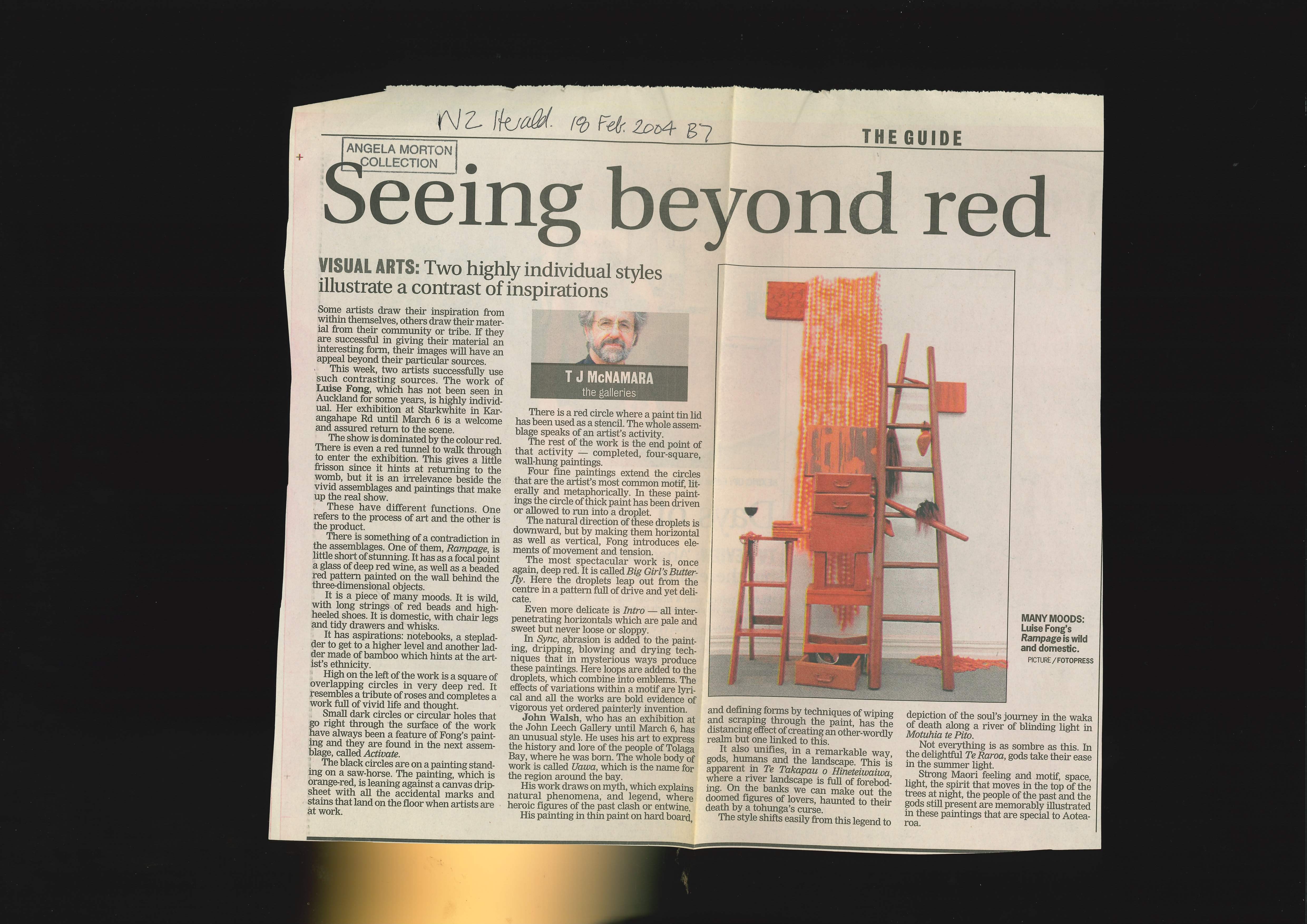 Newspaper article with illustration. 