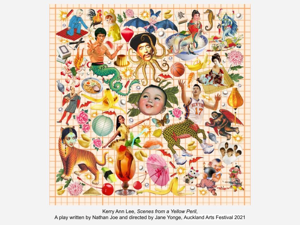 A collage of images related to Chinese culture and pop culture