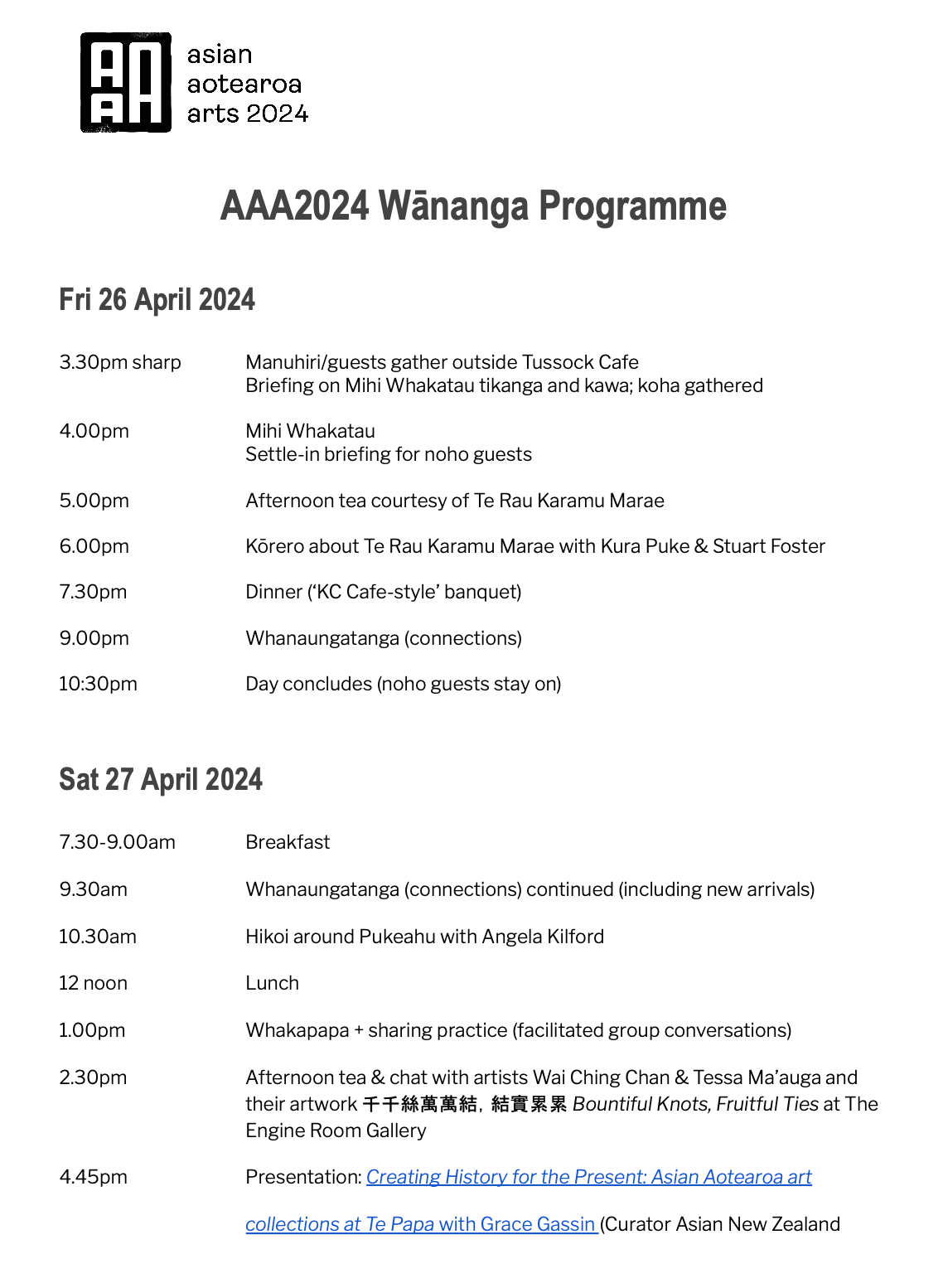 Wānanga programme