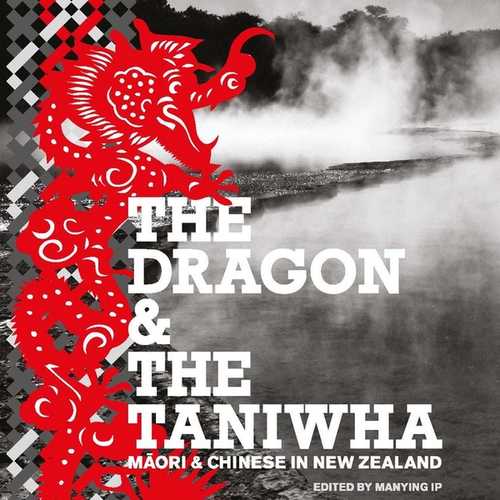 Book cover with a black and white geothermal photo with a red dragon illustration over the op.