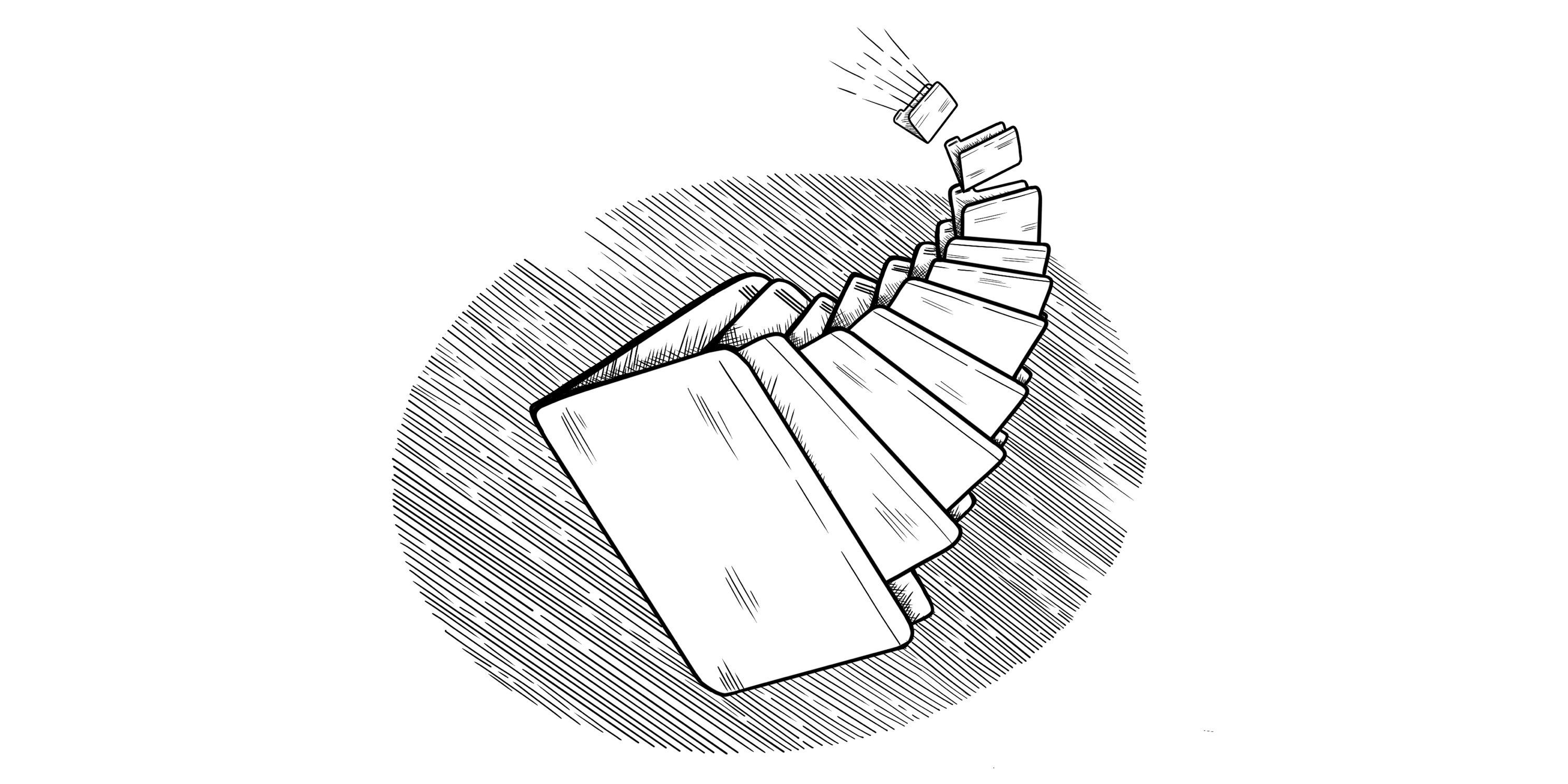 Illustration of folders fanning out.