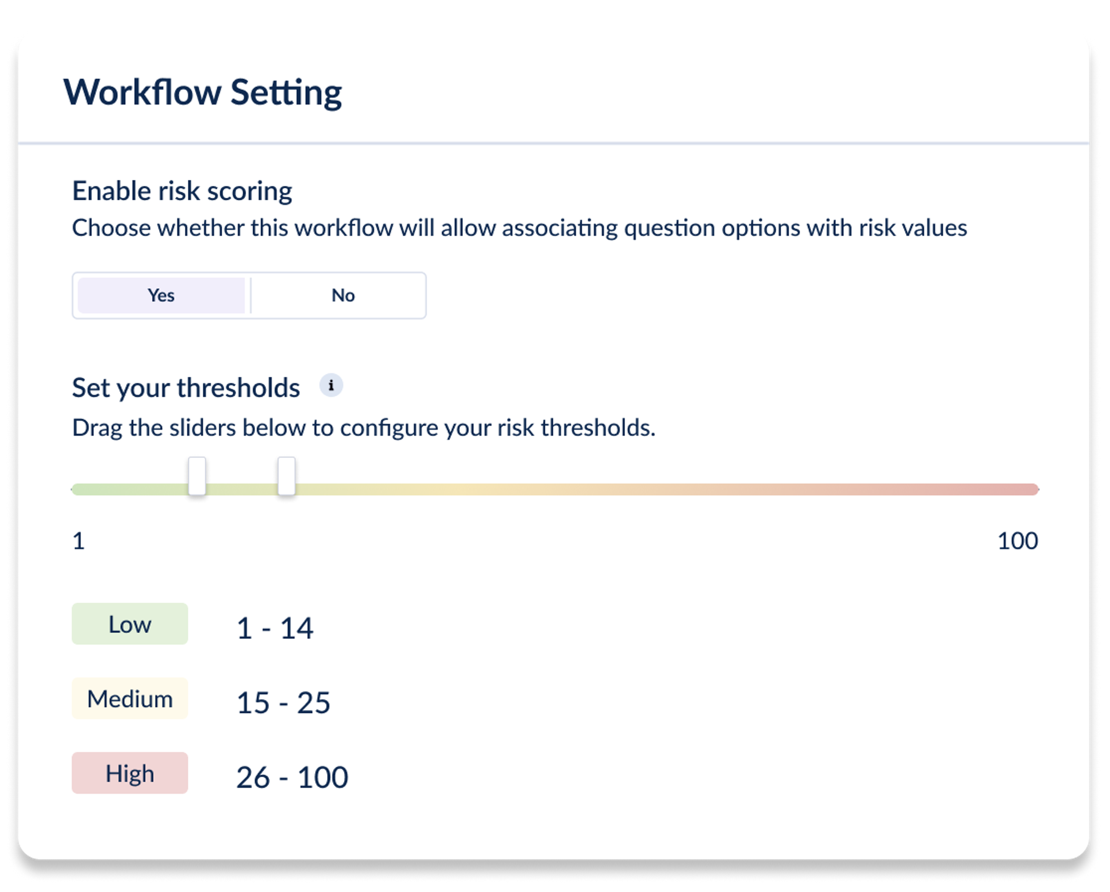 Workflow settings modal