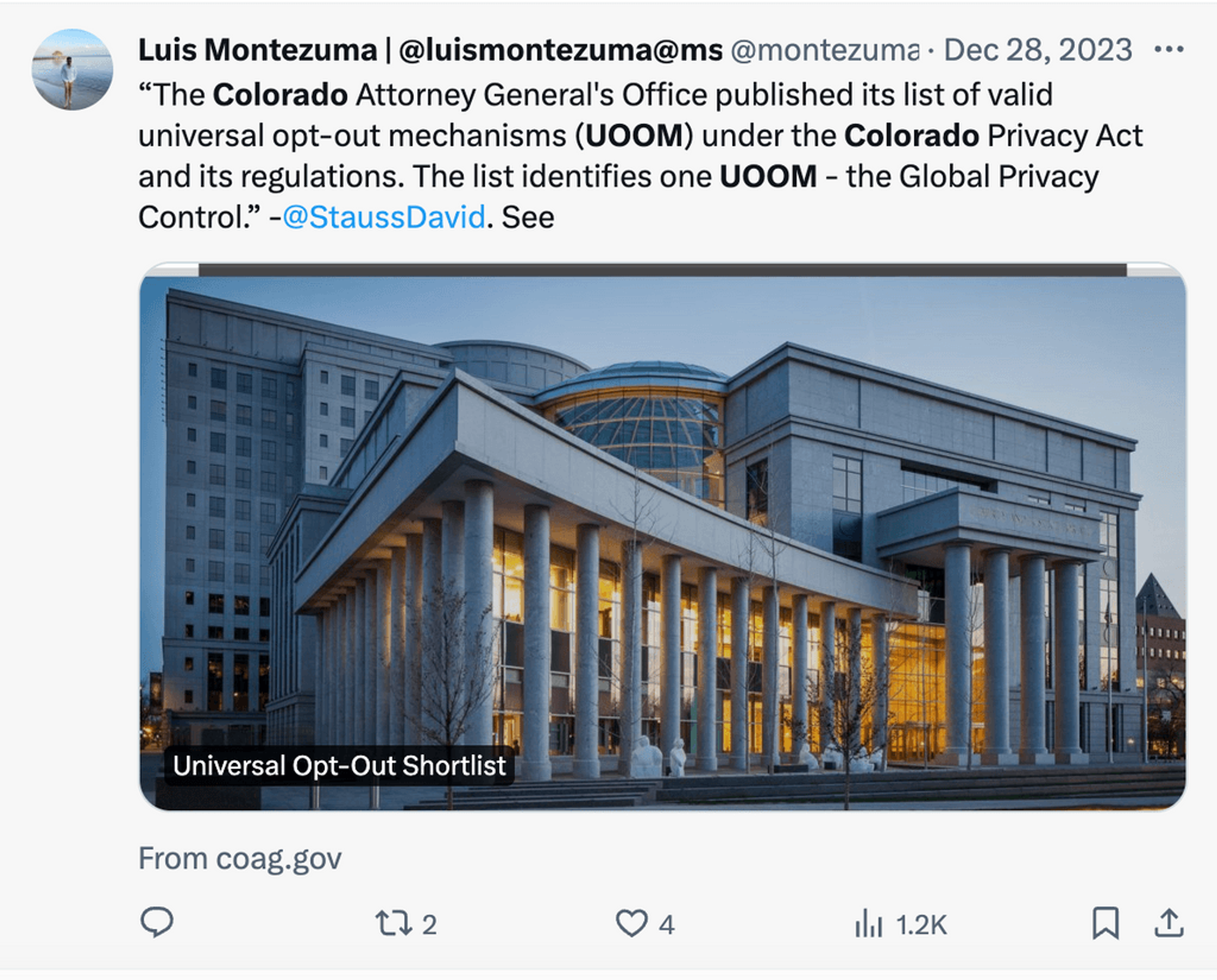 Luis Montezuma tweet