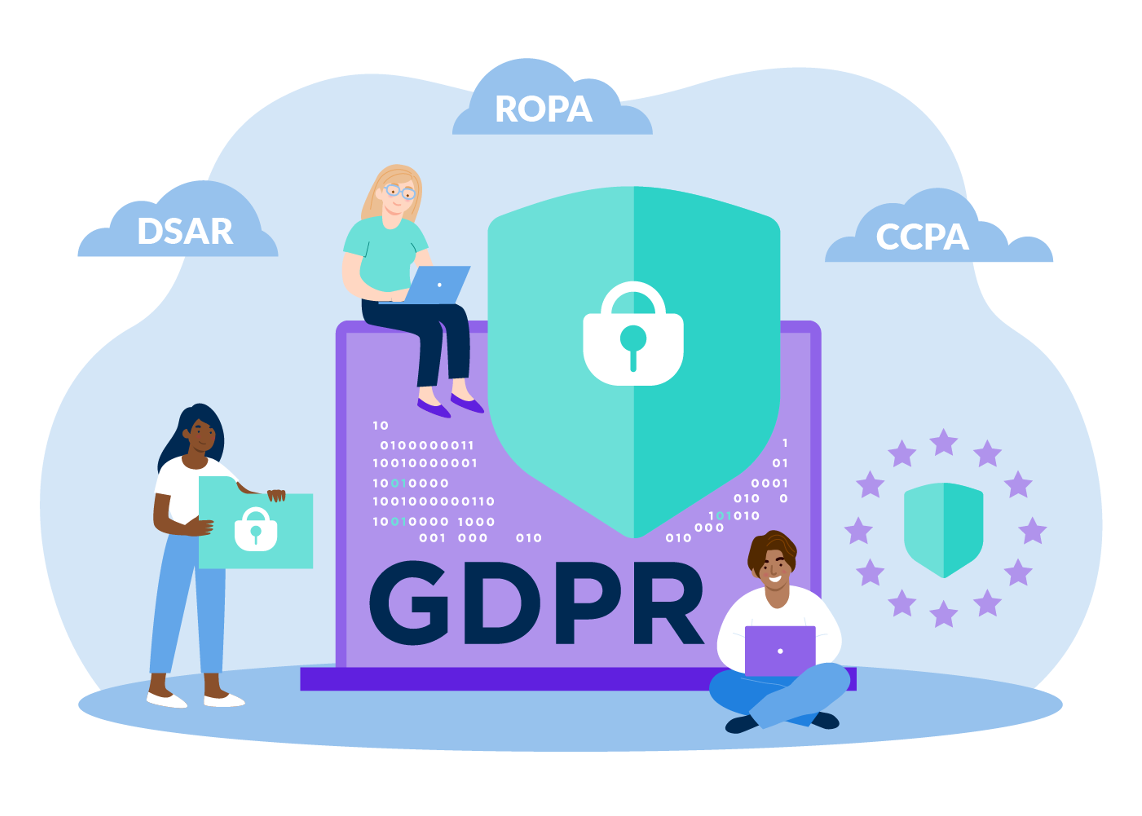 People caring about GDPR compliance law