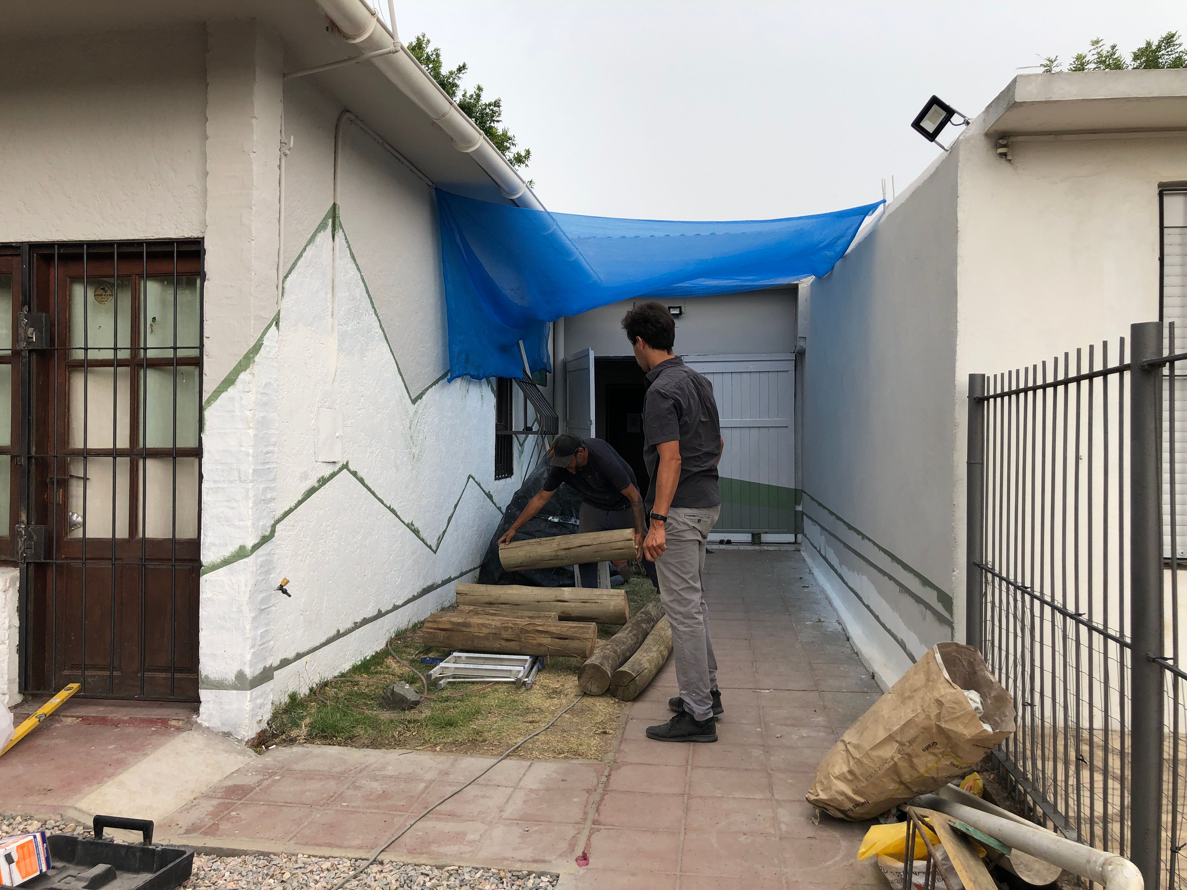Obra de un patio