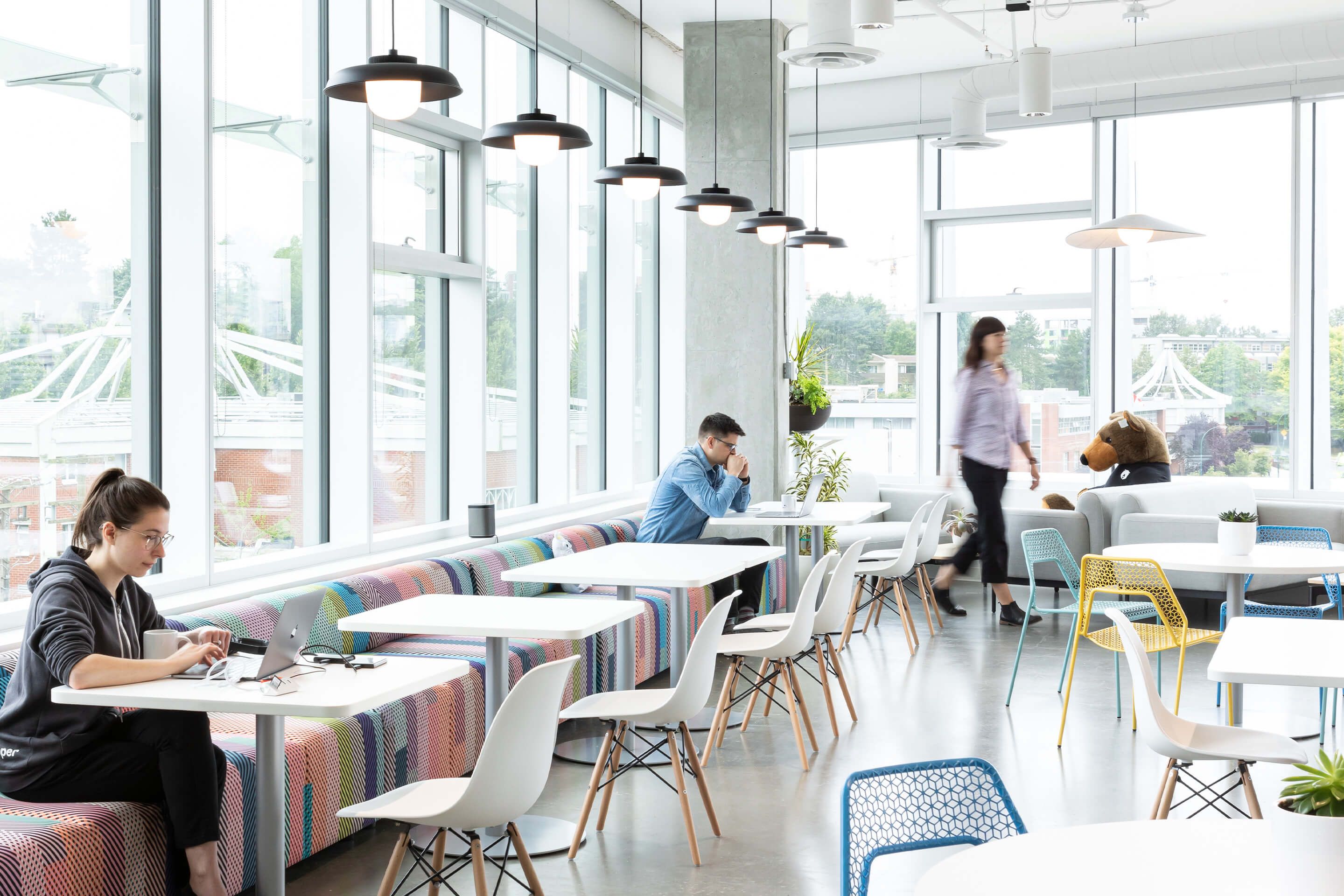 MAK interiors: Axiom Zen — Vancouver, Canada. Hoist pendant, matte black 14" shade