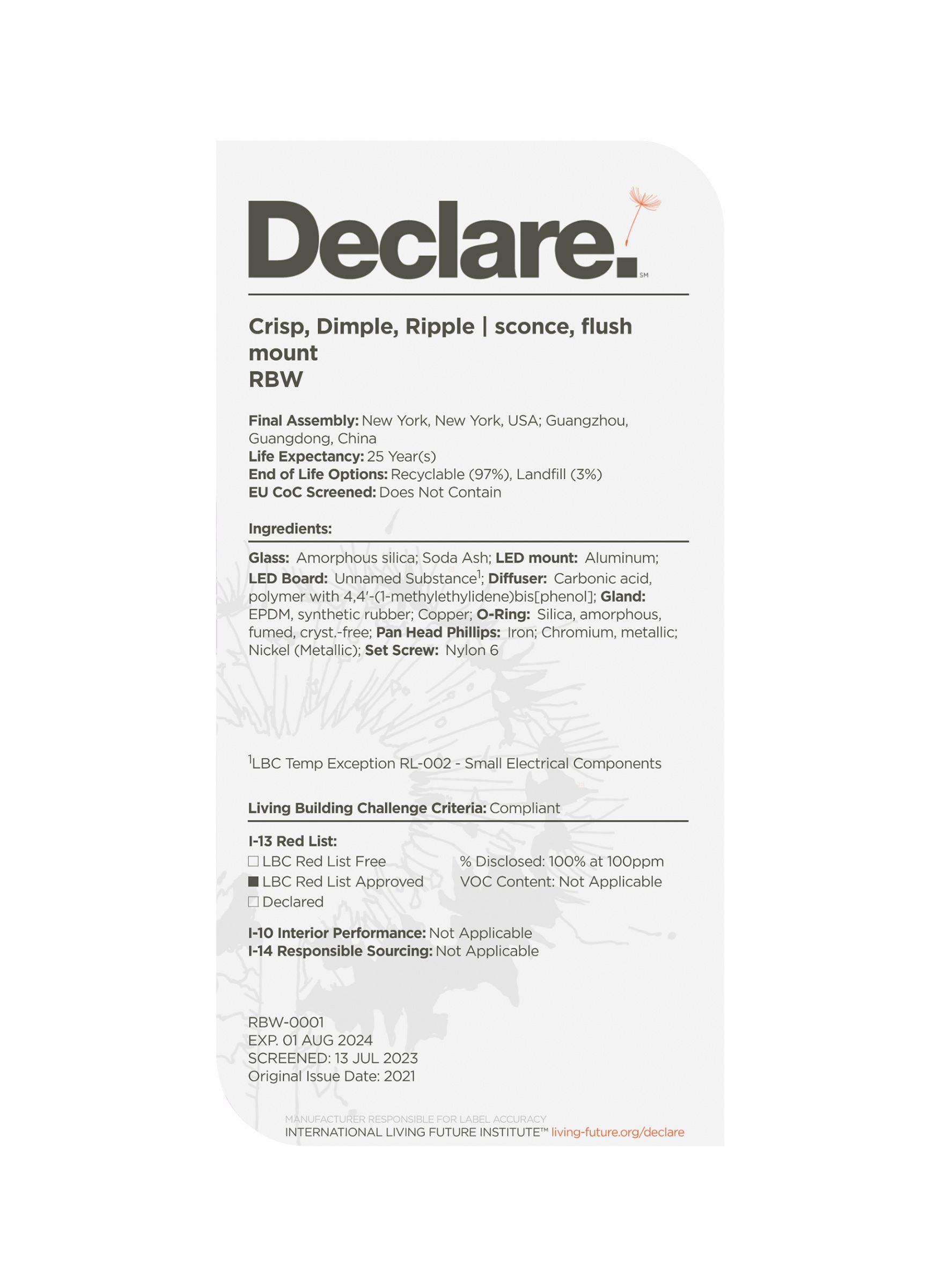 Declare Red List Approved