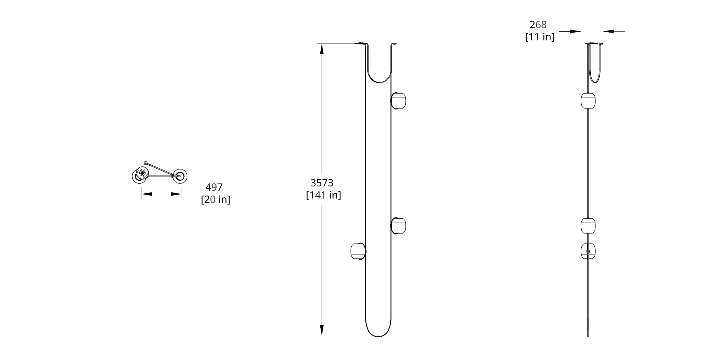 VS-3 Vitis Chandelier (Extra Long) Dimension