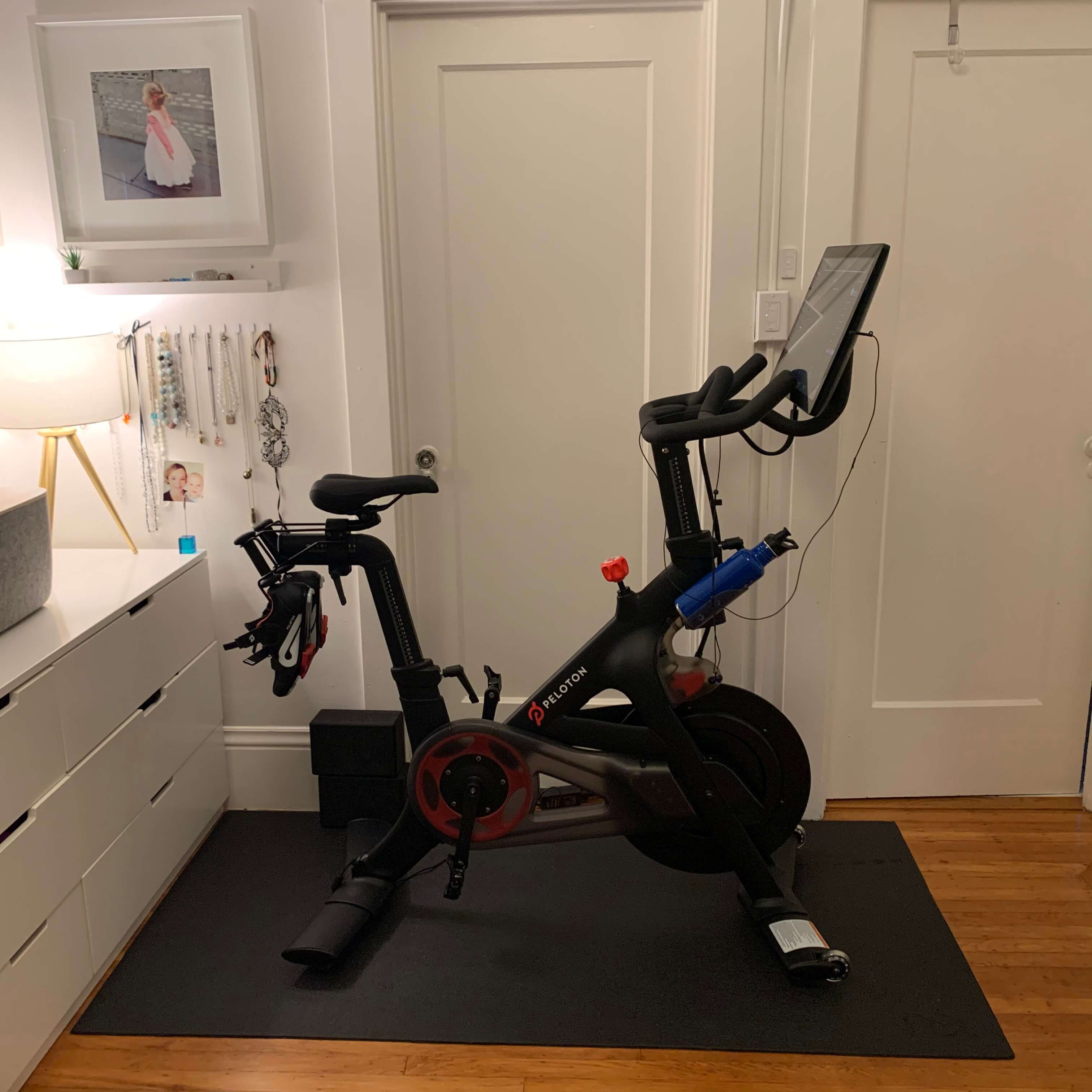 Kristin's source of sanity, her Peloton bike