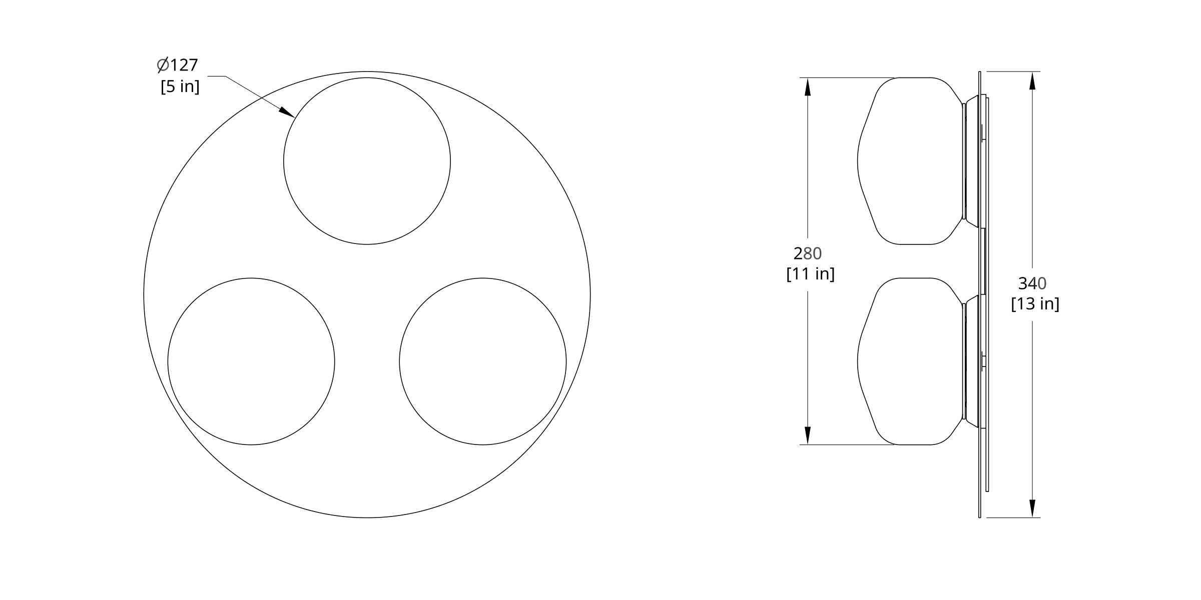 PAS-3C Pastille Cluster Sconce Dimension
