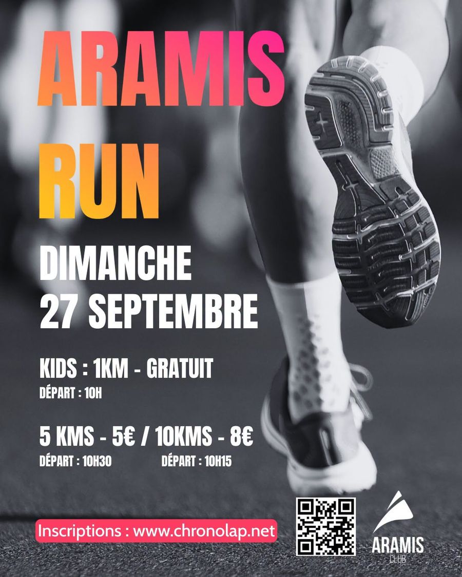 affiche programme de l'aramis run