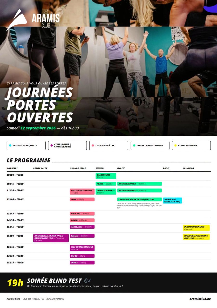 affiche programme des journées portes ouvertes de l'aramis club