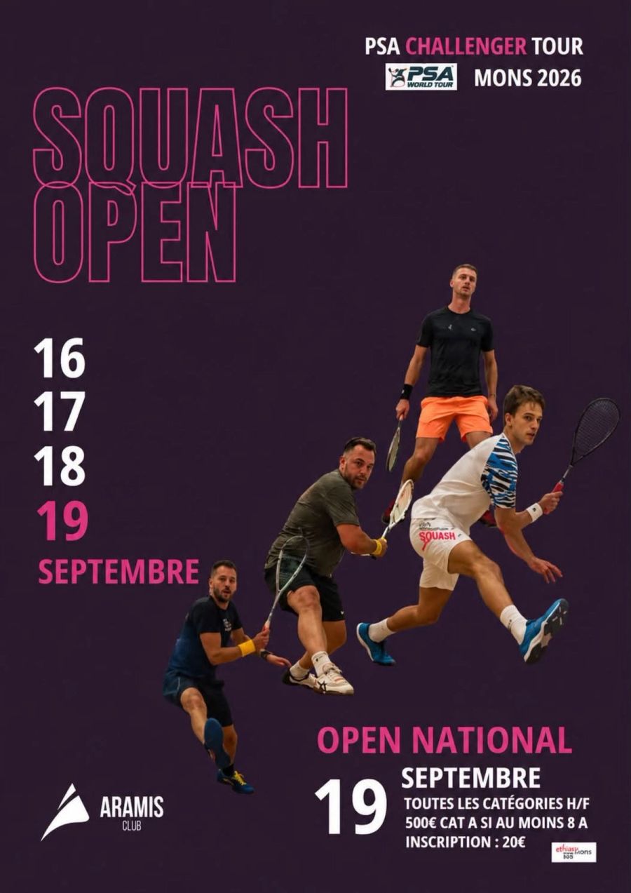 programme tournoi squash open - psa challenger tour