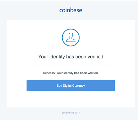 Successful coinbase verification status