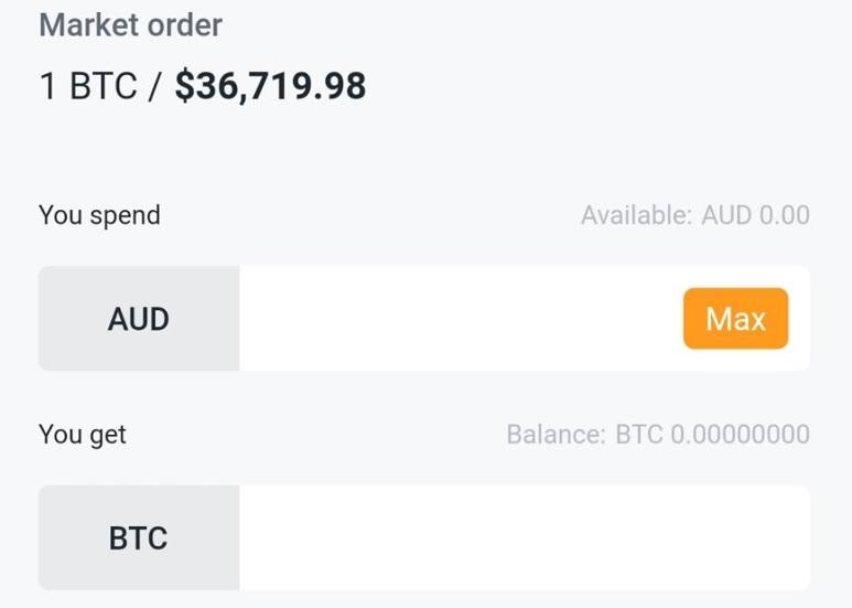 Buying BTC on Bitcoin Australia