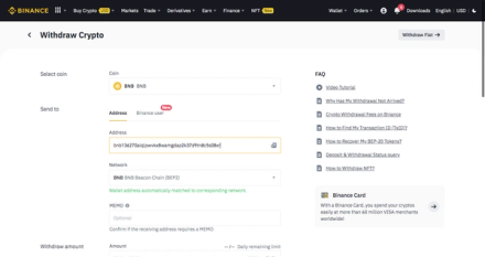 Selecting the blockchain network address