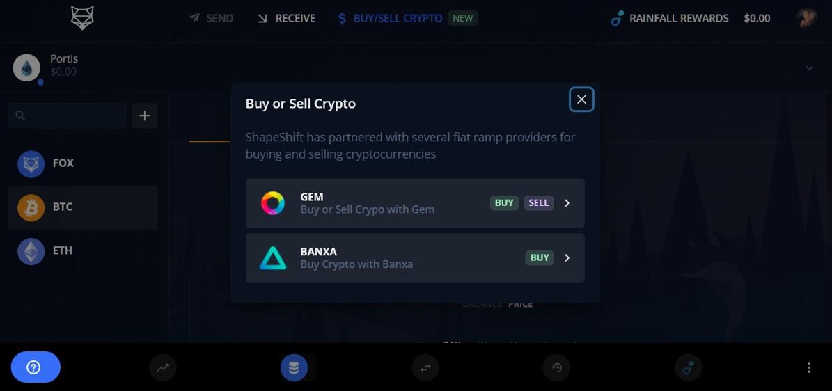 Buying and selling crypto on Shapeshift